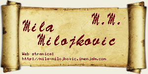 Mila Milojković vizit kartica